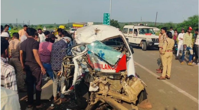 Horrific accident: Ambulance explodes due to collision with bus, driver dies