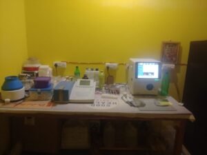 A live view of a pathology lab in Ambah, located in Morena District