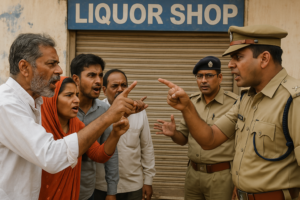 Residents and authorities engaged in a heated debate over the liquor shop controversy in Boda, Madhya Pradesh.