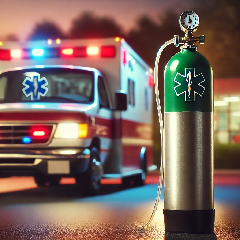 Ambulance with oxygen shortage incident