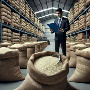 Image showing rice sacks and evidence of adulteration in government procurement.
