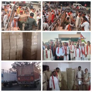Officials seize over 1000 liquor cartons during Patera raid in Damoh district, Madhya Pradesh.