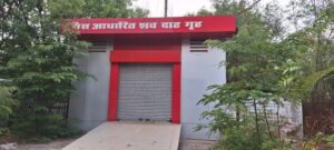 Abandoned gas crematorium building in Katni highlighting government negligence and corruption
