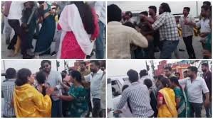 Toll staff attacking Tavera SUV in Ujjain, breaking windows while family watches helplessly - viral incident footage