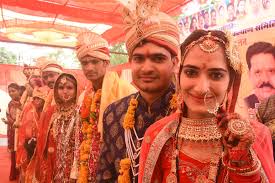 Controversial scene at Sheopur mass wedding where Muslim teachers performed Hindu rituals for couples during Akshaya Tritiya celebrations