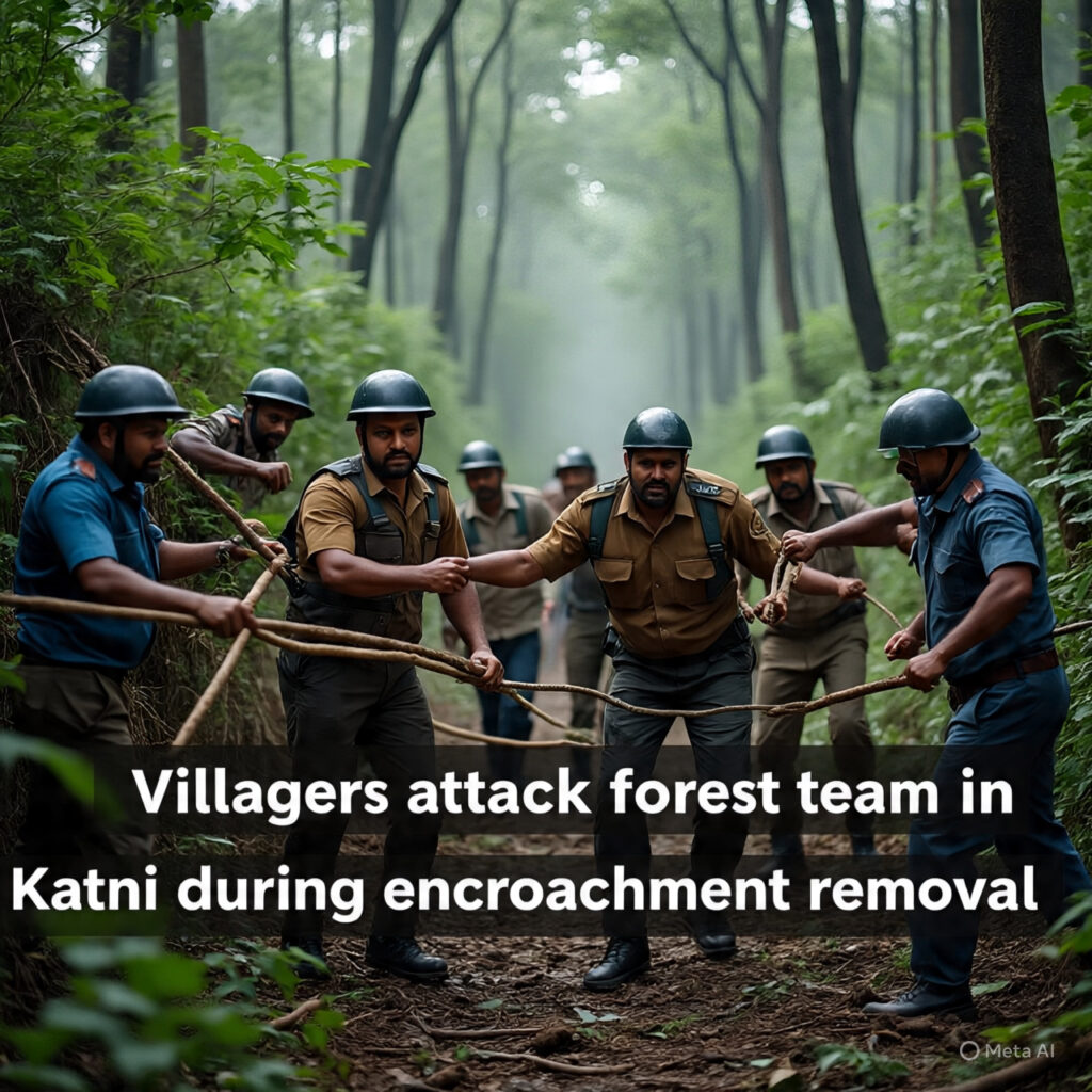 Villagers attack forest team in Katni during encroachment removal in Behariya, officials injured.