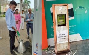 Officials sealing Sehore petrol pump after seizing 5,944 liters of adulterated diesel