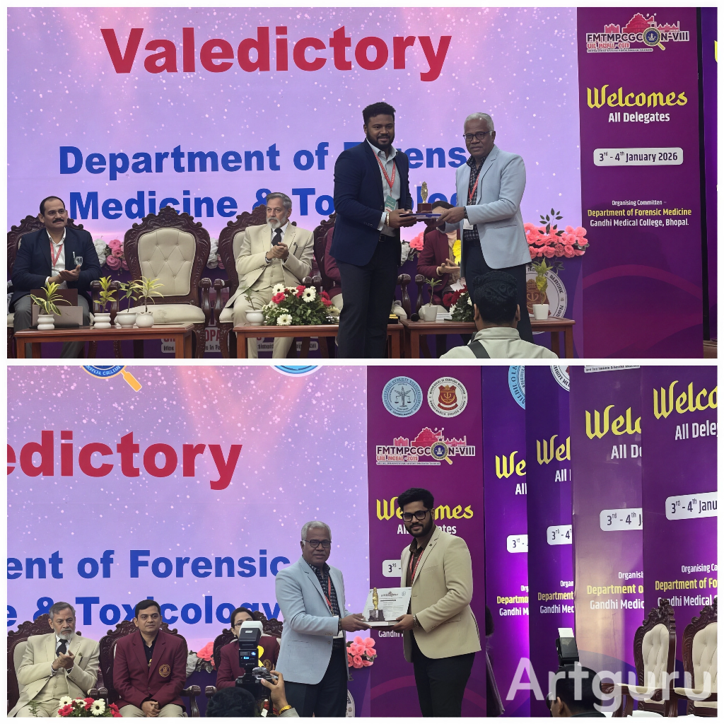 Doctors of Vidisha Medical College receiving awards for forensic research at FMTMPCGCON state-level conference.
