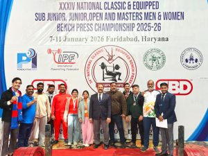 Madhya Pradesh athletes winning medals at National Bench Press Championship 2025-26