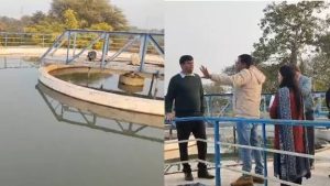 Collector Parth Jaiswal inspecting Chhatarpur water filtration plant and testing drinking water quality