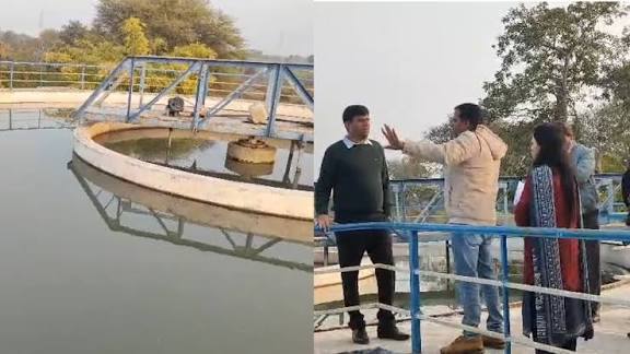 Collector Parth Jaiswal inspecting Chhatarpur water filtration plant and testing drinking water quality
