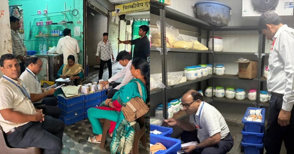 Food safety officials inspecting dairy unit and collecting milk, paneer and mawa samples in Sehore Rajgarh Madhya Pradesh